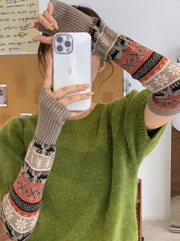 New Fashion Casual Keep Warm Printed Arm Warmers Accessories-Homeundewear