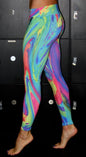 Clearance Low Waist Elastic Colorful Print Long Slim Leggings