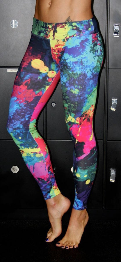 Clearance Low Waist Elastic Colorful Print Long Slim Leggings