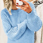 Free Shipping ForThickened warm sweater solid color outer wear knitted pullover top knitted sweater