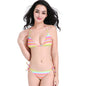 2025 New Rainbow Striped Lace-up Nylon Bikini Swimsuit