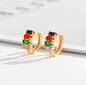 Free Shipping ForFashion Multi-style Square Crystal Zircon Ornament Gold Plated Diamond Ear Ring