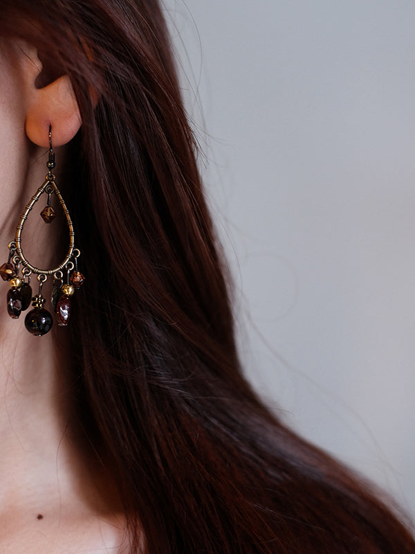 Geometric Tasseled Drop Earrings