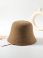 Simple Solid Color Wool Bucket Hat-Homeunderwear