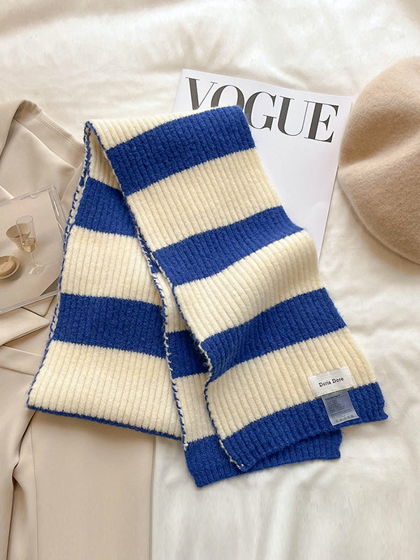 Urban Tune Knitting Reversible Striped Scarf-Homeunderwear