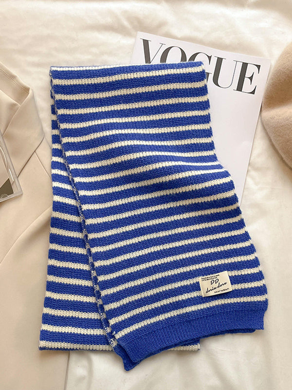 Urban Tune Knitting Reversible Striped Scarf-Homeunderwear