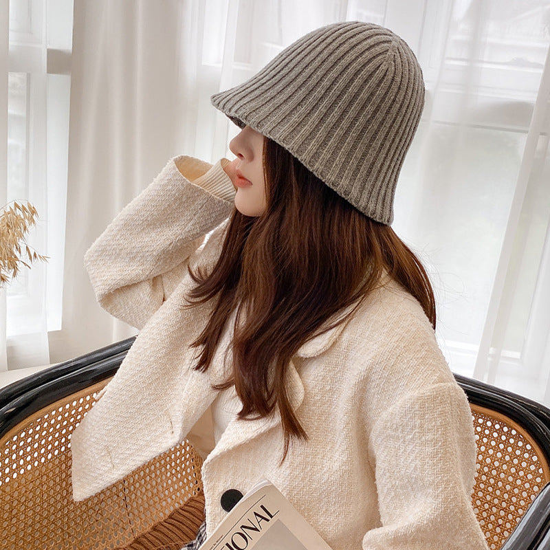 Autumn And Winter Knitting Wool Fisherman's Hat Pit Strip Versatile Women's Basin Hat-Homeunderwear