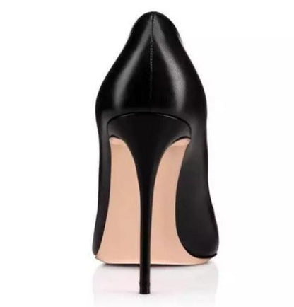 Black Women's Office Round Head High Heels