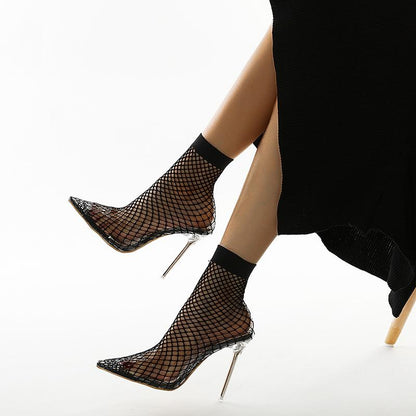 Lace Mesh Sexy Personalized Transparent High-Heeled Shoes