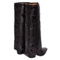 Chunky Mid-Calf Genuine Leather Plus Size Martin Boots-Homeunderwear