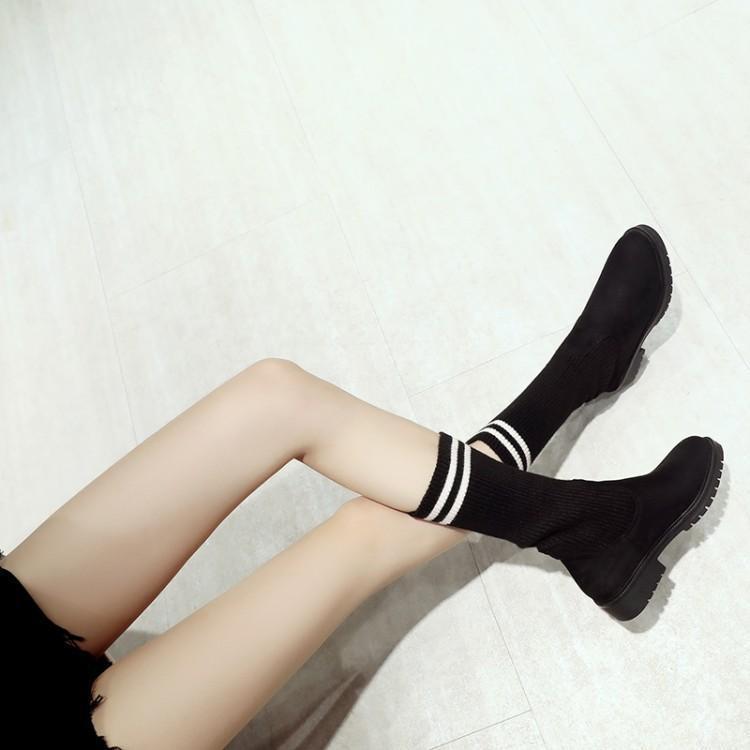 Elastic Over Knee Knitted Stockings Fashion Boots