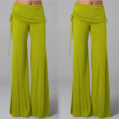 New FashionPure Color Low Waist Yoga Wide-legs Long Pants Beach Pants