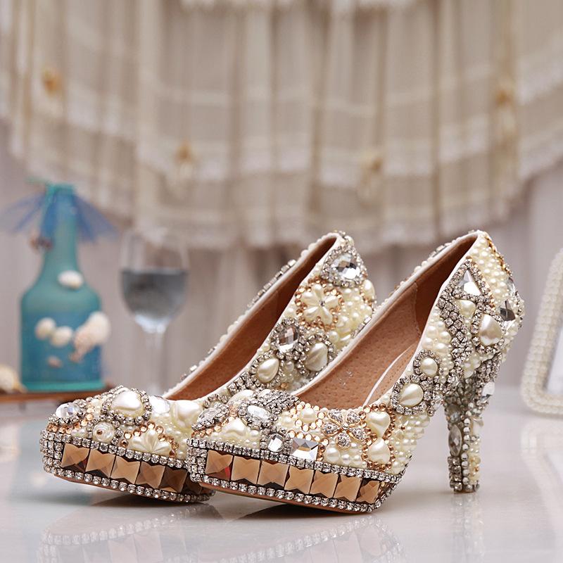 Champagne Diamond Wedding Shoes