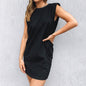 Round Neck Pocket Dress