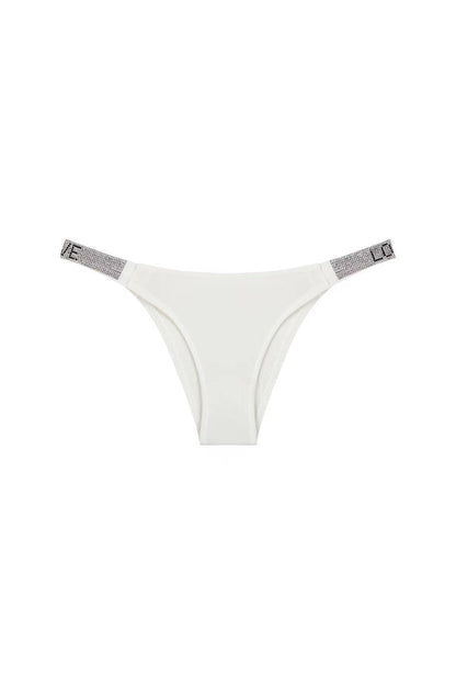 Free Shipping For White Underwear Love Cheeky-cut Panties Lingerie Bottom