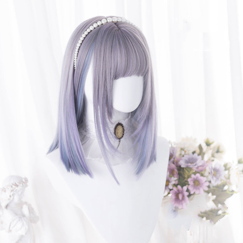 Free Shipping For Hivava Gradient Blue Purple Short Straight Wig