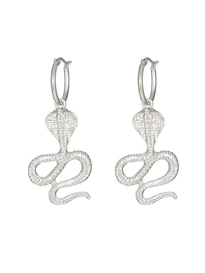 Geometric Snake Shape Solid Color Drop Earrings