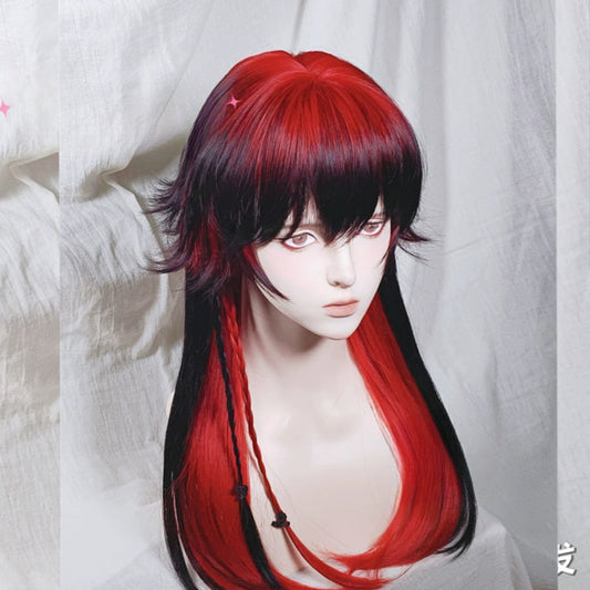 Free Shipping For Hivava Red Moon Black Red Wig