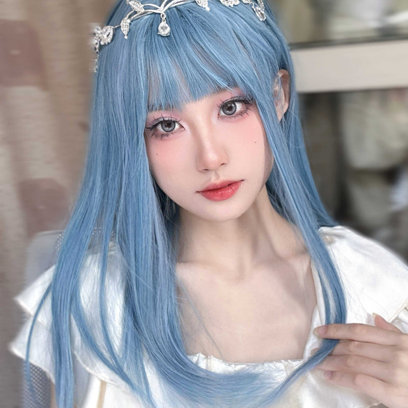 Free Shipping For Hivava Michi Blue Streamer Cosplay Wig