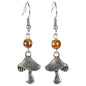 Free Shipping For TIGER EYE MUSHROOM EARRINGS