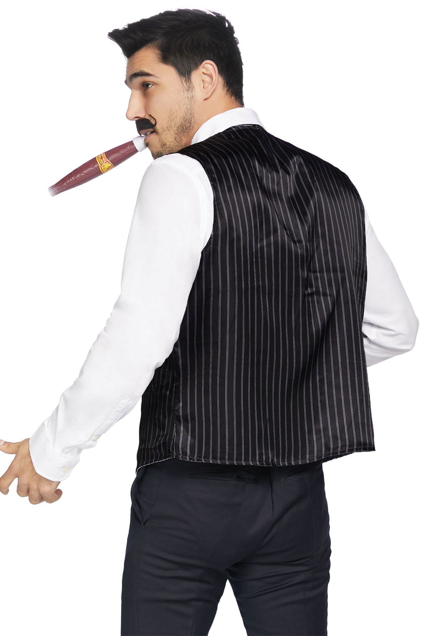 Free Shipping For 4 Piece Mobster Kit, Includes Vest, Bow Tie, Mustache, And Cigar