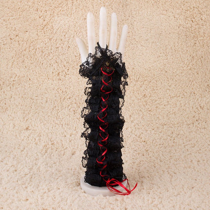 Lace Strap Hook Finger Gloves