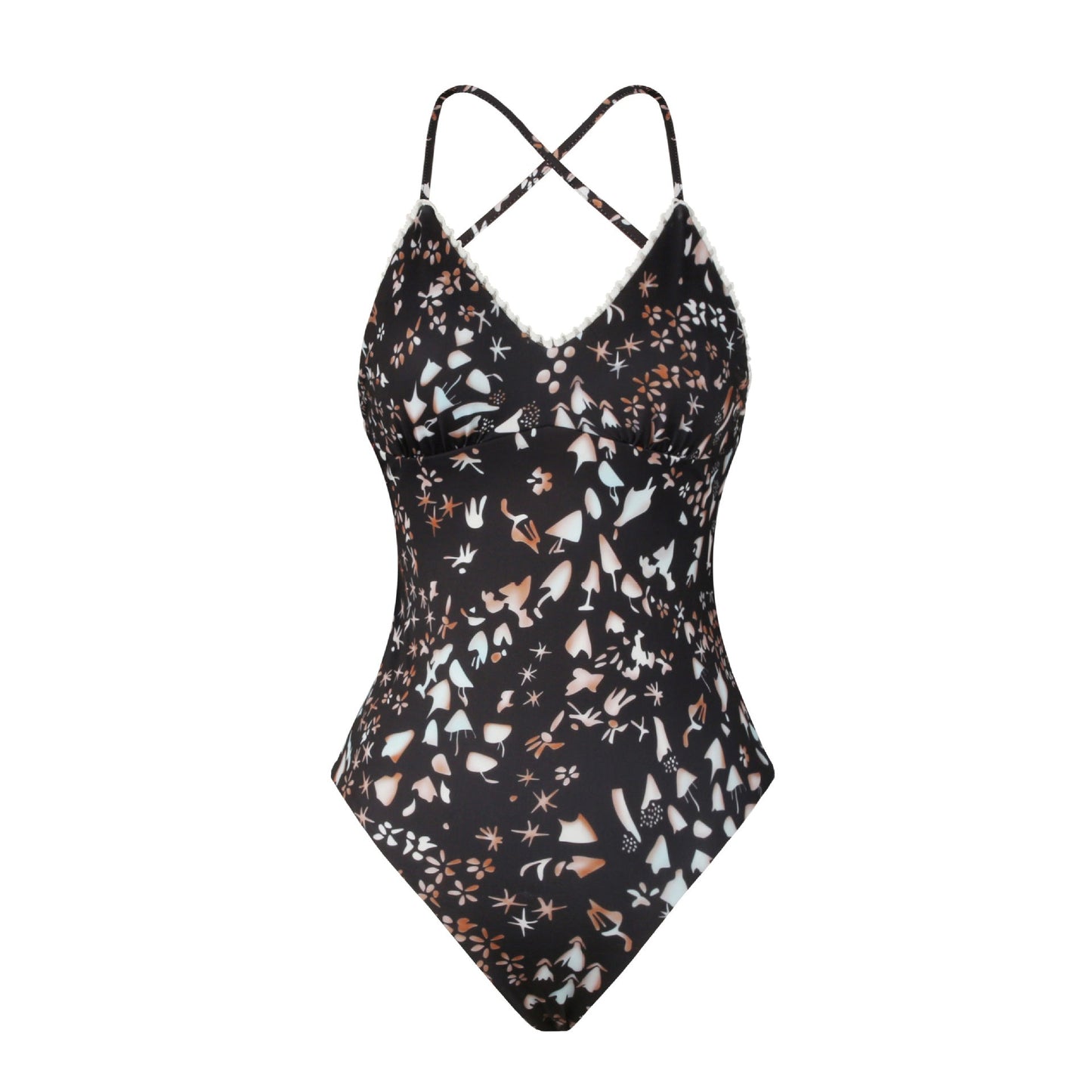 Print Backless One Piece Swimwear