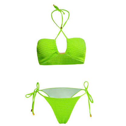 Free Shipping For Solid Color Metal Sexy Bikini Set