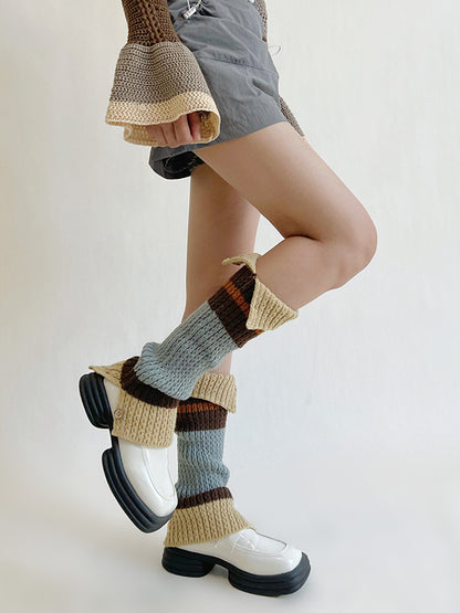 New Fashion Leisure Fashion Buttoned Contrast Color Leg Warmers Accessories-Homeundewear