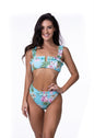 Free Shipping For Mint Floral High Waist Bikini Set