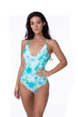 Free Shipping For Blue Tie Dye One-piece Swimsuit