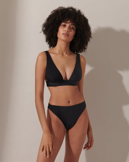 Lucerne Plunge Bikini Top Black