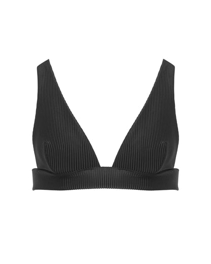 Lucerne Plunge Bikini Top Black