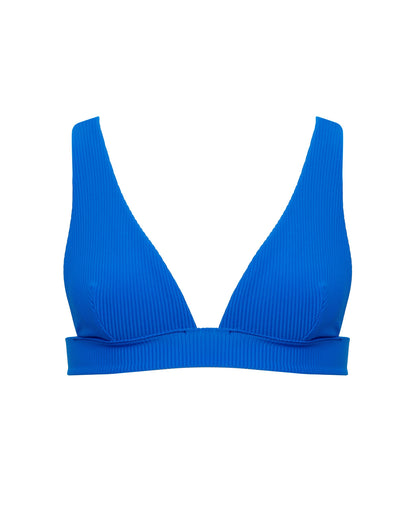 Lucerne Plunge Bikini Top Blue