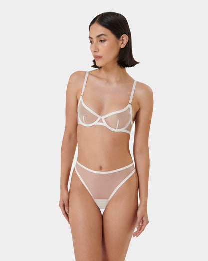 Naomi High-Waist Thong White