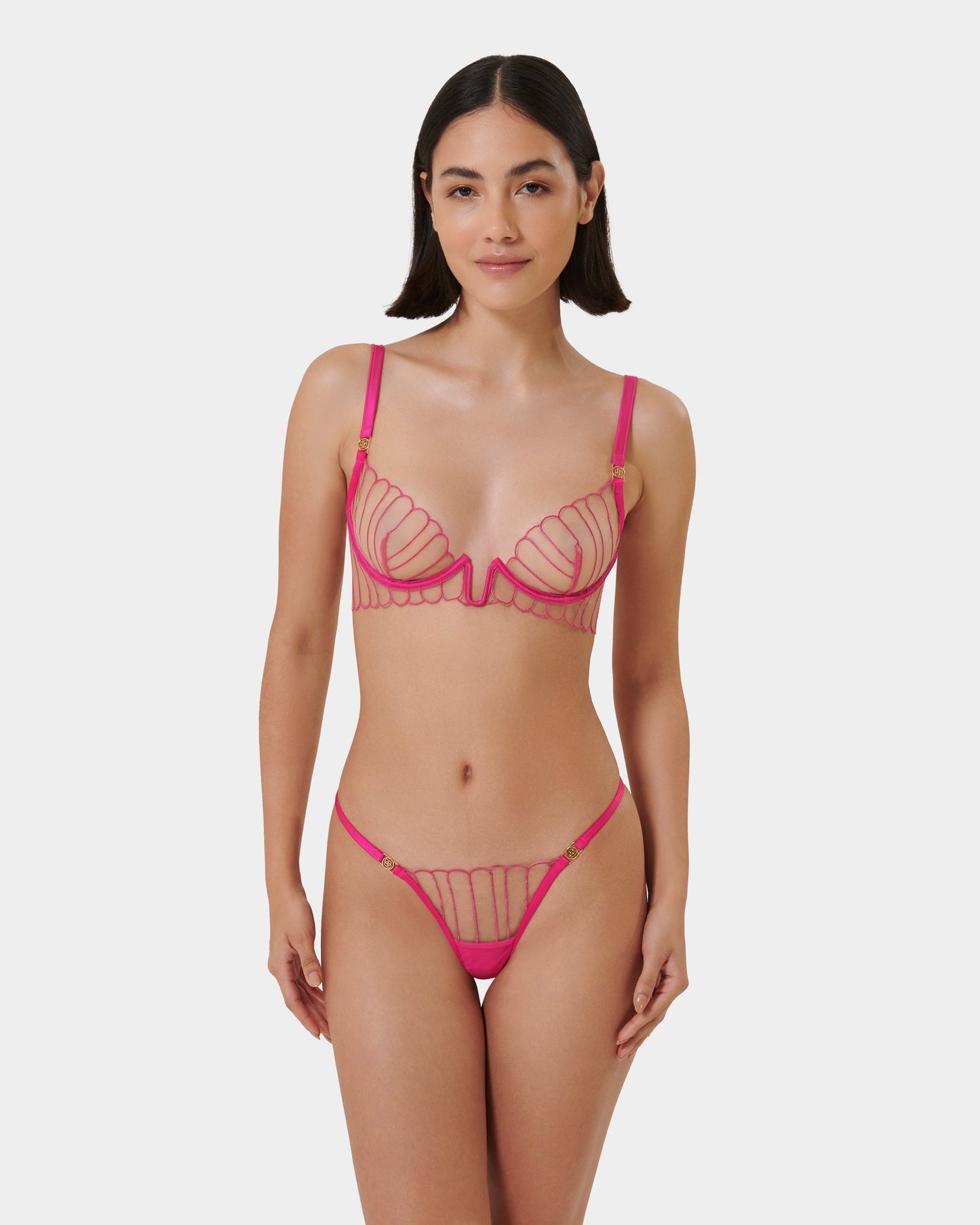 Imogen Wired Bra Fuchsia Pink/Sheer