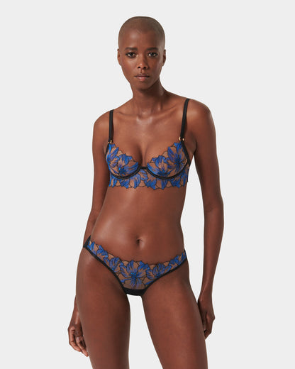 Lyandra Wired Bra Egyptian Blue/Black/Sheer