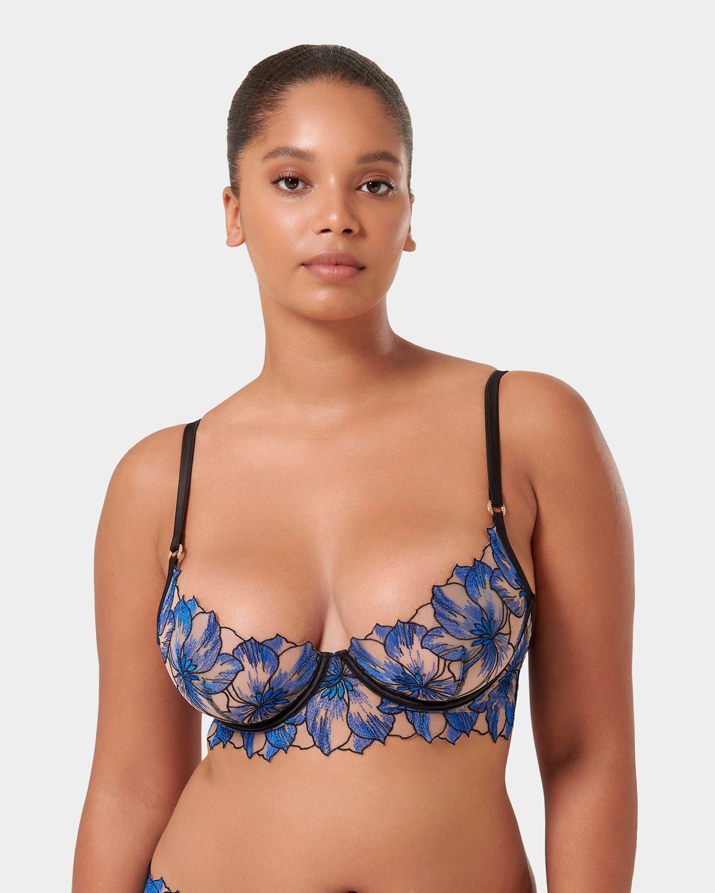 Lyandra Wired Bra Egyptian Blue/Black/Sheer