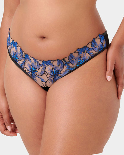 Lyandra Thong Egyptian Blue/Black/Sheer