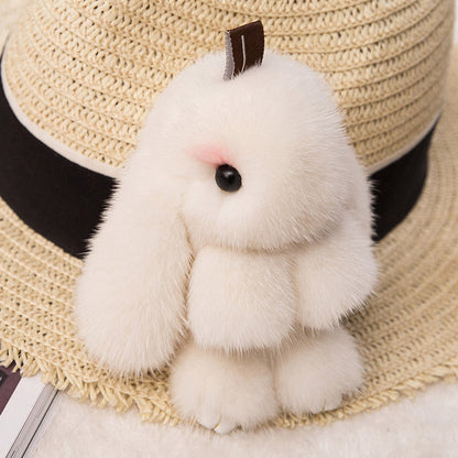 Cute Mini Real Rabbit Fur Bunny Charm