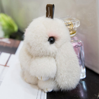 Cute Mini Real Rabbit Fur Bunny Charm