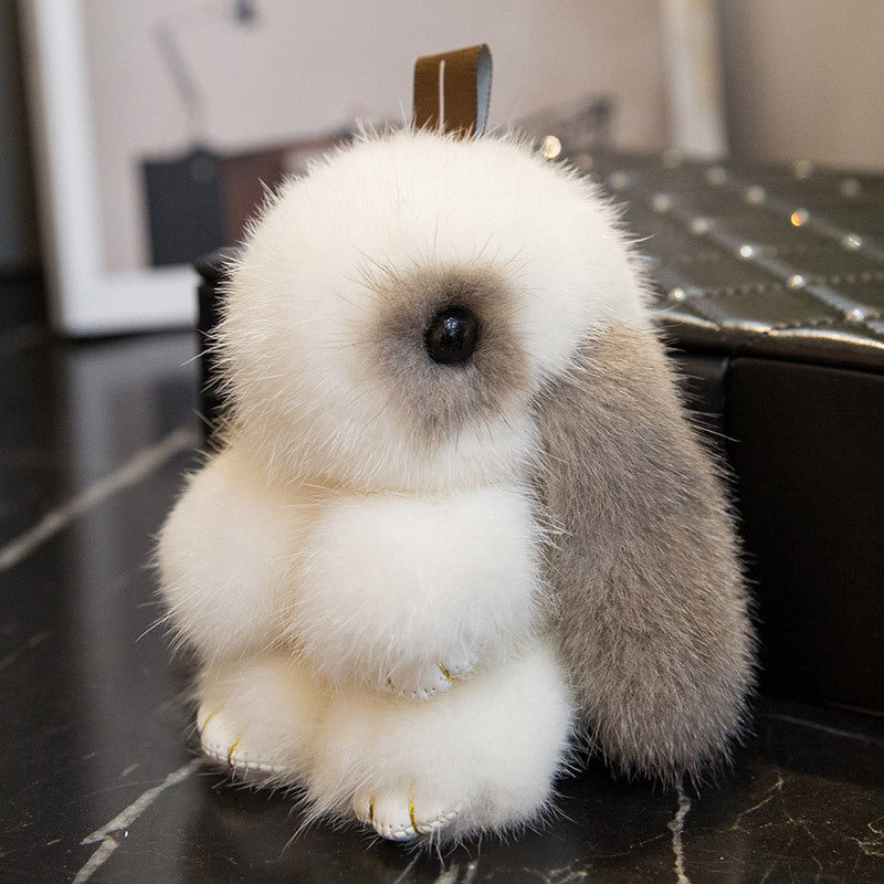 Cute Mini Real Rabbit Fur Bunny Charm