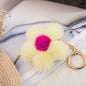 Creative Mink Fur Sakura Bag Charm Keychain