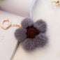 Creative Mink Fur Sakura Bag Charm Keychain