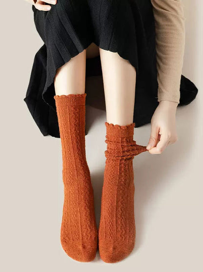 Wool Casual Solid Color Socks Accessories-Homeunderwear