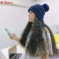 Free Shipping For Hivava Colorful Knitting Hat With Removable Long Curly Wig 3