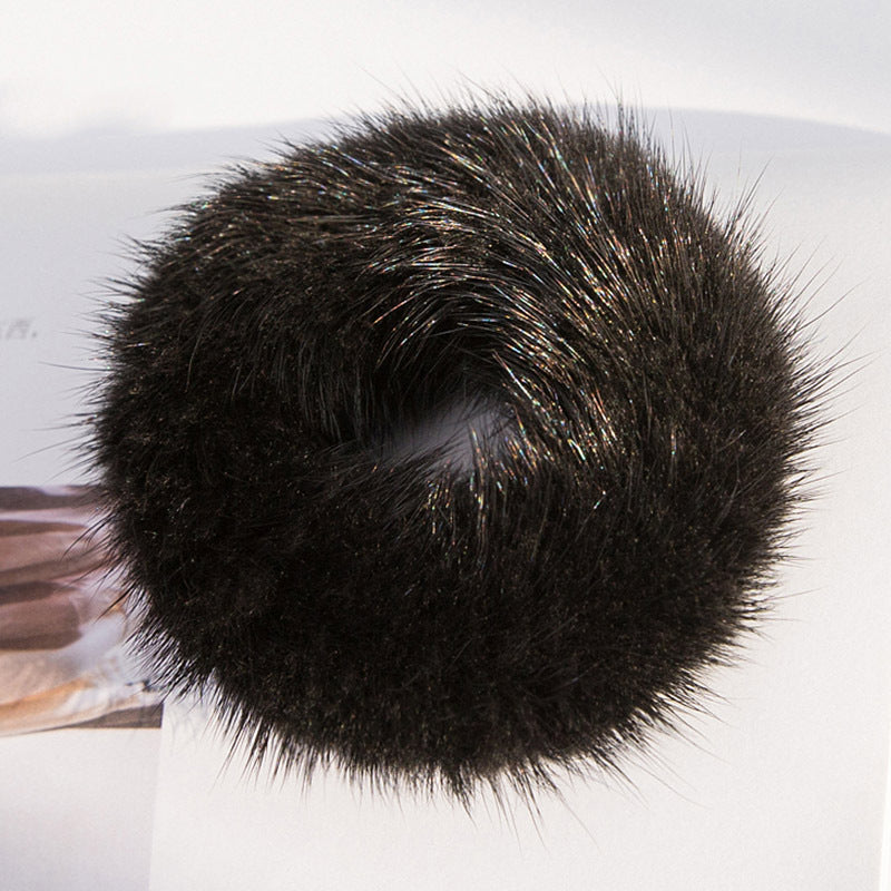 Korean Mink Fur Hair Ties & Headbands