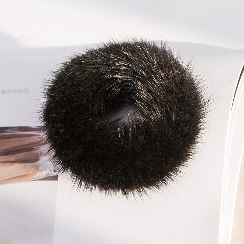 Korean Mink Fur Hair Ties & Headbands