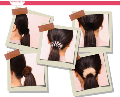 Korean Mink Fur Hair Ties & Headbands