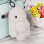 Cute Rex Rabbit Fur Dead Bunny Charm Keychain